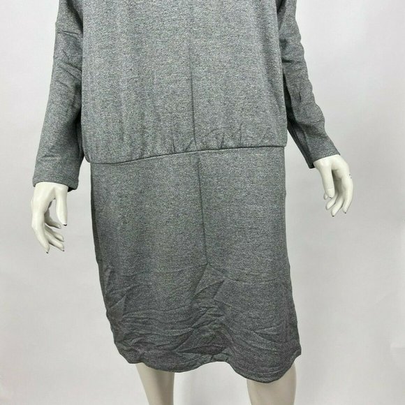 LOFT Lou & Grey Sheath Dress Long Sleeve Round Neck Stretch Gray Women L NWT - Picture 6 of 11